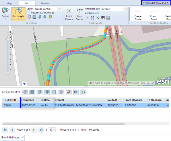 Queries return event records specific to the chosen time view.